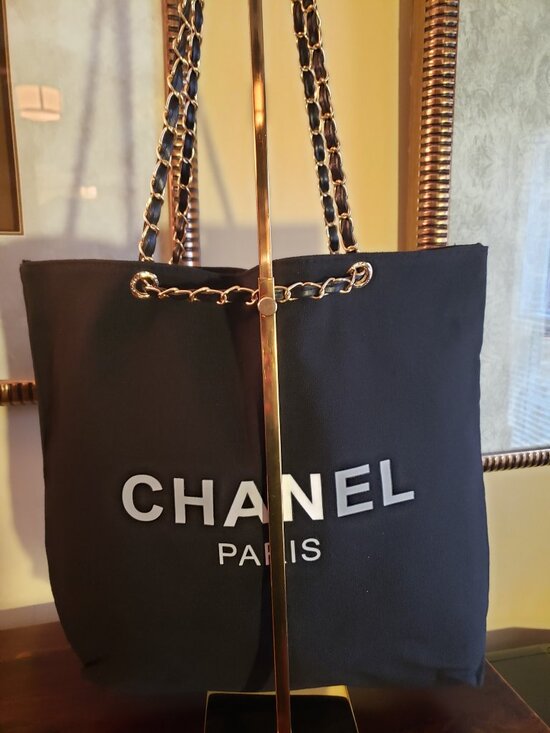 Accessories - New CC Novelty Black Tote with Gold Chain